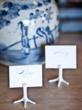 Porcelain bird claw place cards from And George